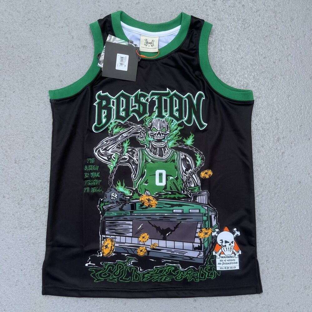 Men's NBA Boston Celtics Jayson Tatum Jersey Brand X Black Size Small